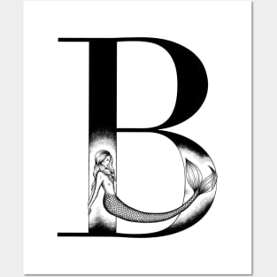 Mermaid Monogram B Posters and Art